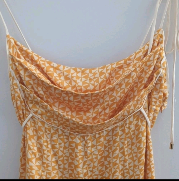 FREE PEOPLE | Deep Yellow Adjustable Kai Mini Dress Size Large - Picture 7 of 9